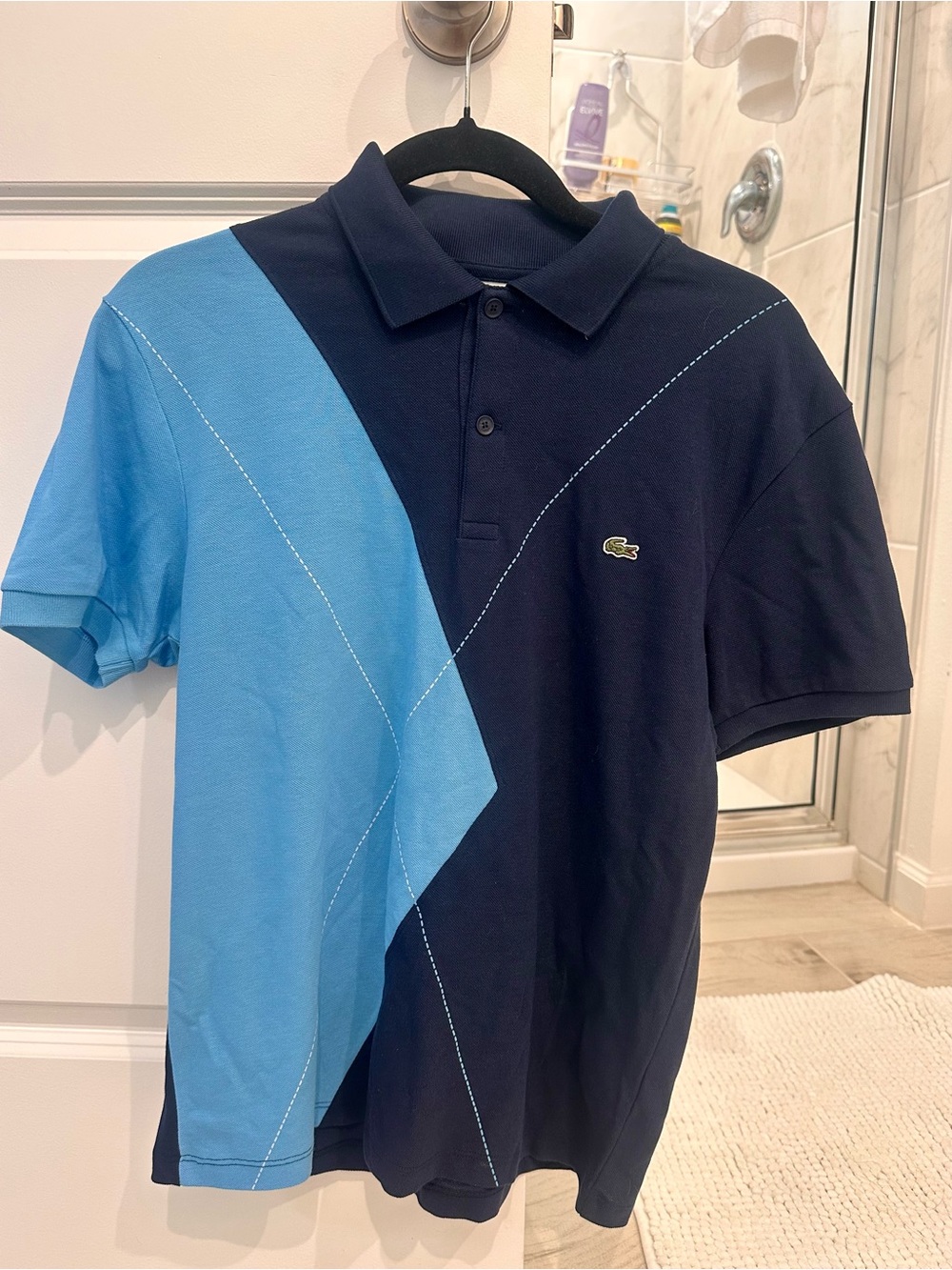 Lacoste Women’s Blue Colorblock Polo Shirt Size S NWT